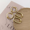 Wholesale Women's Titanium Steel Geometric Earrings Electroplated Light Luxury Antiallergic Nonfading