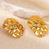Wholesale Women's Titanium Steel Geometric Earrings With Stainless Steel Furnace Vacuum Electroplated 18K Gold Simple Style Do Not Fade