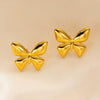 Wholesale Women's Titanium Steel Geometric Earrings With Stainless Steel Furnace Vacuum Electroplated 18K Gold Simple Style Do Not Fade