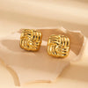 Wholesale Women's Titanium Steel Geometric Earrings With Stainless Steel Furnace Vacuum Electroplated 18K Gold Simple Style Do Not Fade
