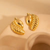 Wholesale Women's Titanium Steel Geometric Earrings With Stainless Steel Furnace Vacuum Electroplated 18K Gold Simple Style Do Not Fade
