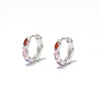 Wholesale Women's Titanium Steel Geometric Electroplated Earrings With Colored Stone And Smooth Ear Buckle