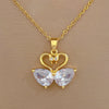 Wholesale Women's Titanium Steel Geometric Electroplated Mandarin Duck Water Necklace And Earrings Set