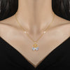 Wholesale Women's Titanium Steel Geometric Electroplated Mandarin Duck Water Necklace And Earrings Set