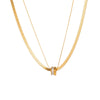 Wholesale Women's Titanium Steel Geometric Electroplated Snake Bone Chain Necklace Luxury Jewelry