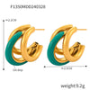 Wholesale Women's 316L Stainless Steel Geometric Exaggerated Irregular Multilayer Earrings Goldplated