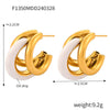 Wholesale Women's 316L Stainless Steel Geometric Exaggerated Irregular Multilayer Earrings Goldplated