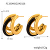 Wholesale Women's 316L Stainless Steel Geometric Exaggerated Irregular Multilayer Earrings Goldplated