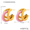 Wholesale Women's 316L Stainless Steel Geometric Exaggerated Irregular Multilayer Earrings Goldplated