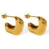 Wholesale Women's 316L Stainless Steel Geometric Fashion Metal Earrings Electroplated 18K Gold