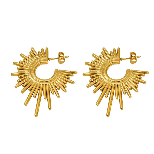 Wholesale Women's Titanium Steel Geometric Fashion Ol Earrings With Electroplating