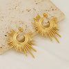 Wholesale Women's Titanium Steel Geometric Fashion Ol Earrings With Electroplating