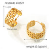 Wholesale Women's 316L Stainless Steel Geometric Goldplated Multilayer Hollow Chain Ushaped Earrings