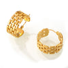 Wholesale Women's 316L Stainless Steel Geometric Goldplated Multilayer Hollow Chain Ushaped Earrings