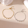 Wholesale Women's Titanium Steel Geometric Heart Adjustable Bracelet With Electroplating Jewelry
