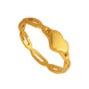 Wholesale Women's 316L Stainless Steel Geometric Heart Goldplated Ring Jewelry
