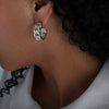 Wholesale Women's Titanium Steel Geometric Hollow Asymmetric Tassel Earrings With Electroplating Retro Fashionable Style