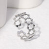 Wholesale Women's Titanium Steel Geometric Hollow Opening Adjustable Electroplated Ring In Lovely Cold Style