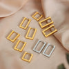 Wholesale Women's Titanium Steel Geometric Hollow Rectangular Fashion Door Earrings With Electroplating