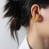 Wholesale Women's Titanium Steel Geometric Hollow Thread Ear Clip Earrings With Electroplating Treatment