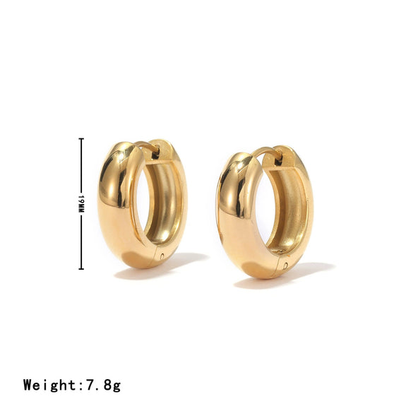 Wholesale Women's Titanium Steel Geometric Hoop Earrings With Electroplating Minimalist Style