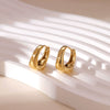 Wholesale Women's Titanium Steel Geometric Hoop Earrings With Electroplating Minimalist Style