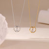 Wholesale Women's Titanium Steel Geometric Inlaid Zircon Ring And Clavicle Chain Jewelry Accessories With Electroplating