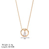 Wholesale Women's Titanium Steel Geometric Inlaid Zircon Ring And Clavicle Chain Jewelry Accessories With Electroplating