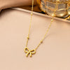 Wholesale Women's Titanium Steel Geometric 18K Real Gold Plated Necklace With Flash O Chain