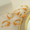 Wholesale Women's 316L Stainless Steel Geometric Knotted Earrings With Electroplating Design