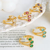 Wholesale Women's Titanium Steel Geometric Leaf Shaped Three Layer Electroplated Ring Jewelry