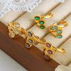 Wholesale Women's Titanium Steel Geometric Leaf Shaped Three Layer Electroplated Ring Jewelry
