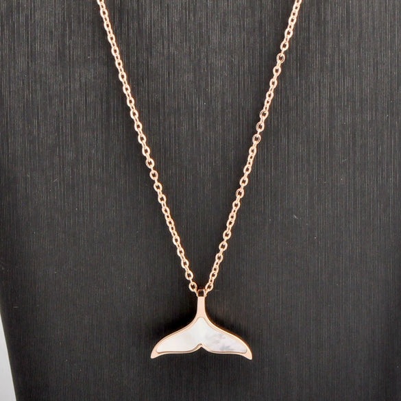 Wholesale Women's Titanium Steel Geometric Mermaid Tail Necklace With Electroplating