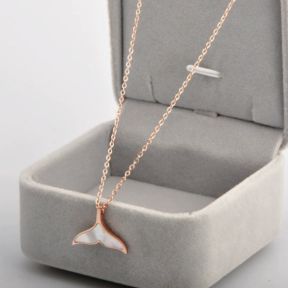 Wholesale Women's Titanium Steel Geometric Mermaid Tail Necklace With Electroplating