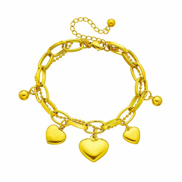 Wholesale Women's Titanium Steel Geometric Multilayer Metal Chain Jewelry Bracelet With Electroplating