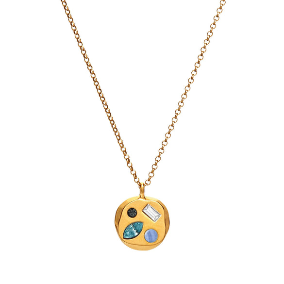 Wholesale Women's Titanium Steel Geometric Necklace With Electroplating And Water Wave Chain