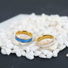 Wholesale Women's Titanium Steel Geometric Oil Dropping Ring 18K Gold Plated