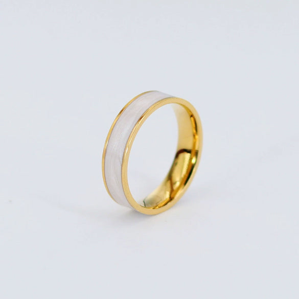 Wholesale Women's Titanium Steel Geometric Oil Dropping Ring 18K Gold Plated