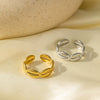 Wholesale Women's Titanium Steel Geometric Open Ring With Marine Elements And Electroplating Design