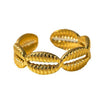 Wholesale Women's Titanium Steel Geometric Open Ring With Marine Elements And Electroplating Design
