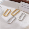 Wholesale Women's Titanium Steel Geometric Oval Earrings With Electroplating Cold Style Light Luxury Design