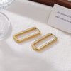 Wholesale Women's Titanium Steel Geometric Oval Earrings With Electroplating Cold Style Light Luxury Design