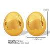 Wholesale Women's 316L Stainless Steel Geometric Oval Stud Earrings With Electroplating Treatment