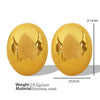 Wholesale Women's 316L Stainless Steel Geometric Oval Stud Earrings With Electroplating Treatment