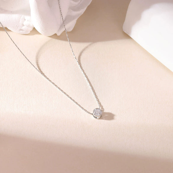 Wholesale Women's Titanium Steel Geometric Pendant Necklace With Bamboo Chain Electroplated Simple Light Luxury Style