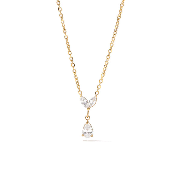 Wholesale Women's Titanium Steel Geometric Pendant Necklace With O Word Chain And Electroplating