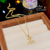 Wholesale Women's Titanium Steel Geometric Pendant Necklace With Pearl Inlaid And Cross Chain Light Luxury Style