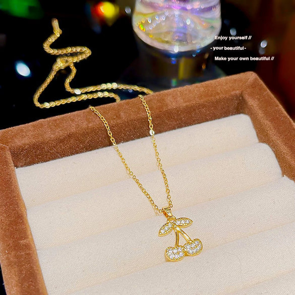 Wholesale Women's Titanium Steel Geometric Pendant Necklace With Pearl Inlaid And Cross Chain Light Luxury Style