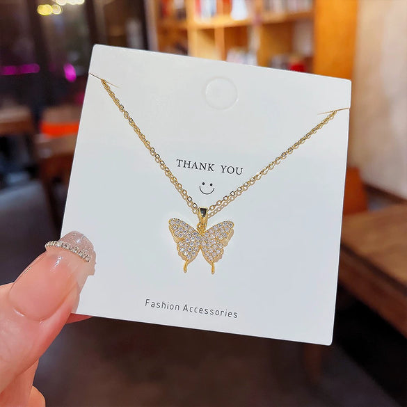 Wholesale Women's Titanium Steel Geometric Pendant Necklace With Pearl Inlaid And Cross Chain Light Luxury Style