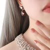 Wholesale Women's 316L Stainless Steel Geometric Personality Retro Square Enamel Glaze Wave Point Earrings
